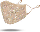 Designer Crystal Face Mask! Machine Washable, Adjustable Ear Strap, Open Pocket, FREE Filter